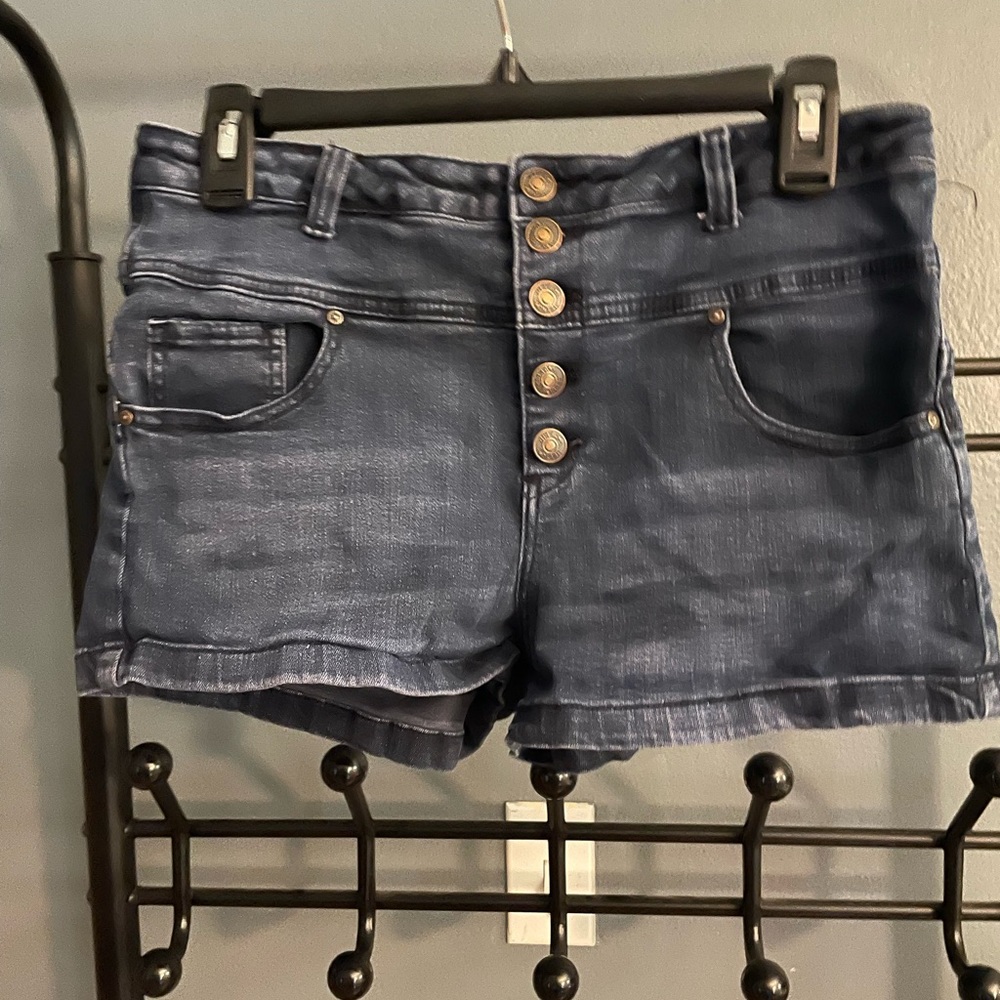 Size 12 button fly high waisted jean shorts